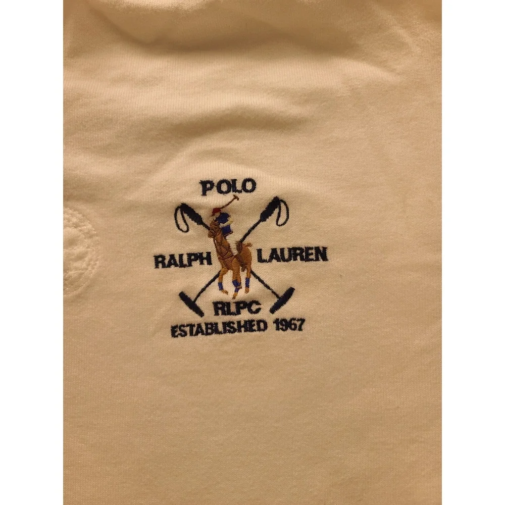 Polo Ralph Lauren‎ Men's RLPC Crest Rugby Shirt White Long Sleeve XL Cotton